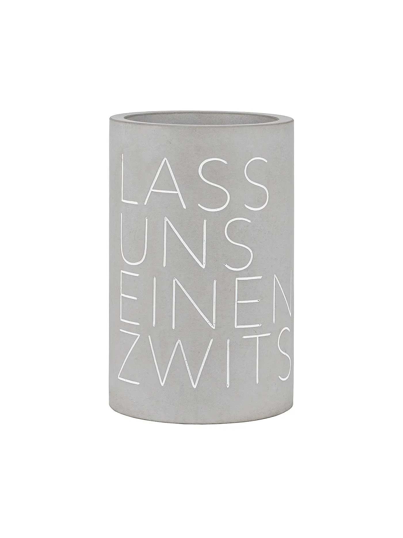 RAEDER | Flaschenkühler aus Beton 21cm "Save Water - Drink Wine" | grau